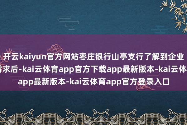 开云kaiyun官方网站枣庄银行山亭支行了解到企业的转型技俩和融资需求后-kai云体育app官方下载app最新版本-kai云体育app官方登录入口