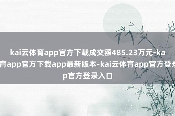 kai云体育app官方下载成交额485.23万元-kai云体育app官方下载app最新版本-kai云体育app官方登录入口