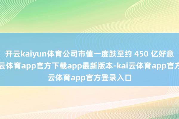 开云kaiyun体育公司市值一度跌至约 450 亿好意思元-kai云体育app官方下载app最新版本-kai云体育app官方登录入口